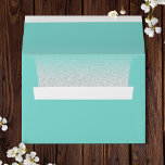 Trendy Faux Glitter Silver Teal Ombre Elegant 5x7 Envelope<br><div class="desc">A teal 5x7 envelope with teal blue green and silver Glitter ombre Lining Inside. This elegant and chic silver and teal blue envelope is a classy way to send invitations.</div>