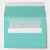 Trendy Faux Glitter Silver Teal Ombre Elegant 5x7 Envelope (Back (Bottom))