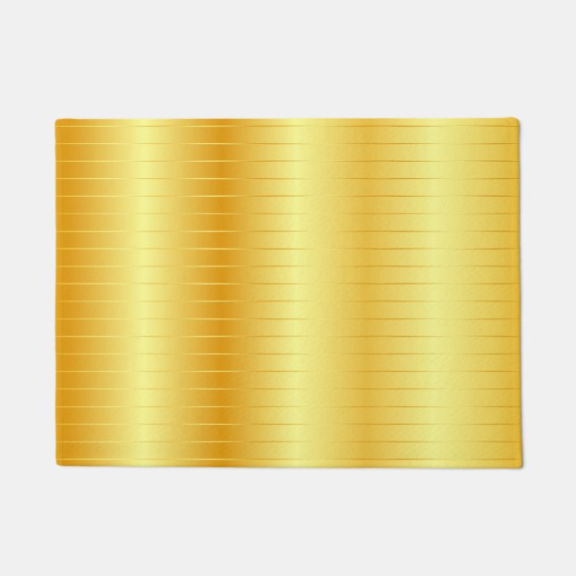 Trendy Faux Gold Custom Elegant Template Doormat (Front)
