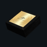 Trendy Faux Gold Elegant Monogram Template Modern Gift Box<br><div class="desc">Trendy Faux Gold Elegant Monogram Template Modern Small Jewelry Gift Box.</div>