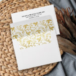 Trendy Faux Gold Floral Pattern Lined Envelope<br><div class="desc">Beautifully lined with a faux-gold floral pattern along with your return address on the back flap,  make the perfect send-off to all of your special event mailings,  including weddings,  anniversaries,  birthdays,  bar mitzvahs,  and more.</div>