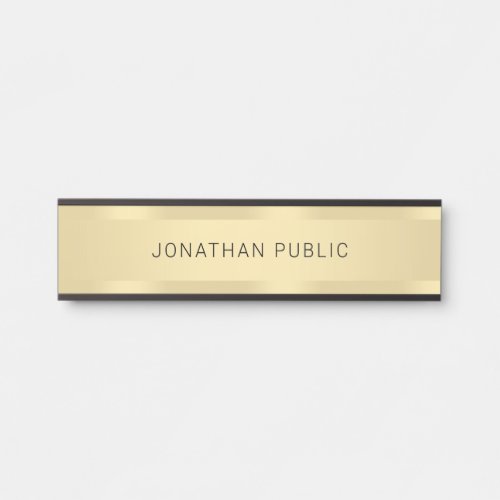 Trendy Faux Gold Glamorous Modern Template Door Sign