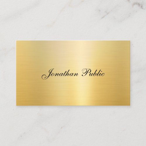 Trendy Faux Gold Modern Calligraphy Name Template Business Card