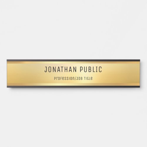Trendy Faux Gold Modern Glamorous Template Door Sign