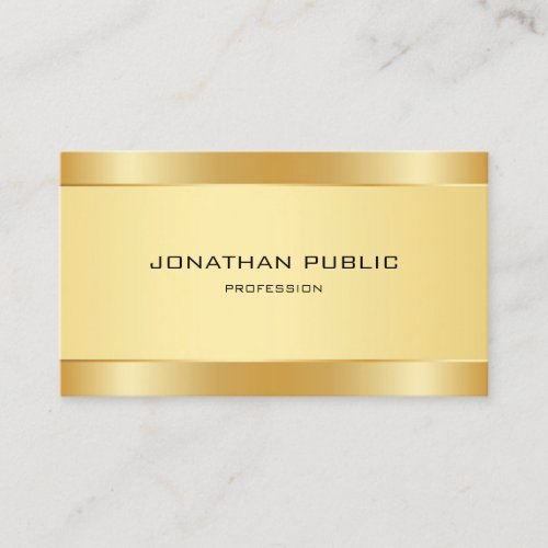 Trendy Faux Gold Modern Simple Template Elegant Business Card