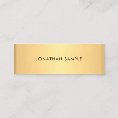 Trendy Faux Gold Modern Simple Template Elegant Mini Business Card