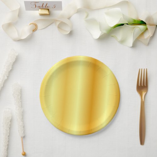 Trendy Faux Gold Template Elegant Glamorous Paper Plates