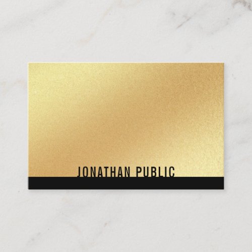 Trendy Faux Gold Template Professional Modern Business Card