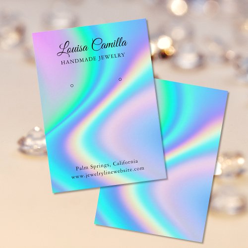 Trendy Faux Holographic Earrings Display Card