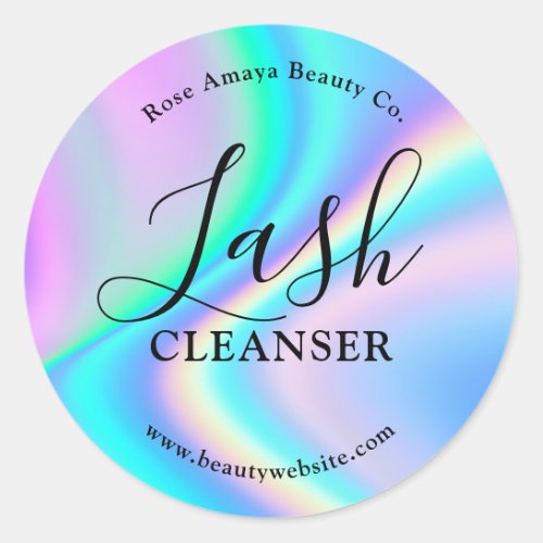 Trendy Faux Holographic Lash Cleanser Beauty Label