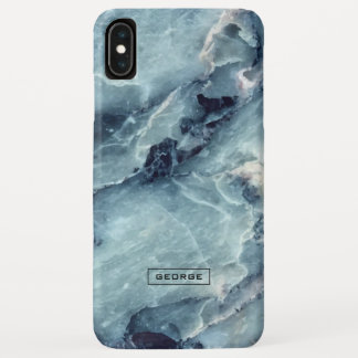 Trendy faux marble texture blue-gray tones iPhone XS max case
