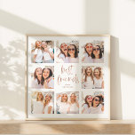 Trendy Faux Rose Gold Script | Best Friends Photo Poster<br><div class="desc">This trendy poster features eight of your favorite photos of you and your bestie! The words "best friends" appear in faux rose gold look modern script,  and there is room to add the name of you and your best friend on a white background.</div>