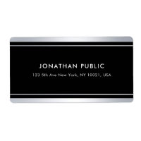 Trendy Faux Silver Black Modern Glamour Shipping