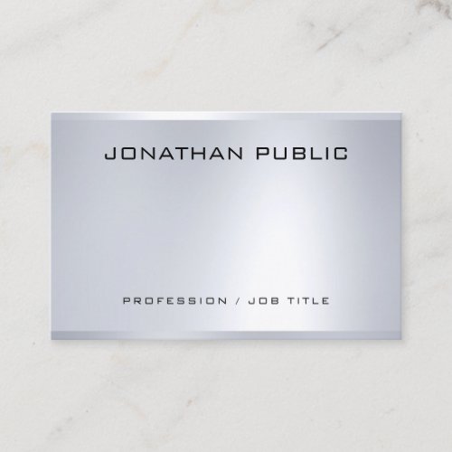 Trendy Faux Silver Modern Elegant Template Business Card