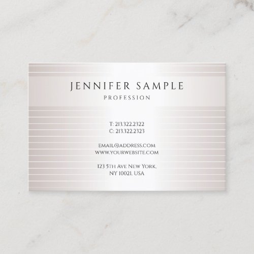 Trendy Faux Silver Modern Simple Elegant Template Business Card