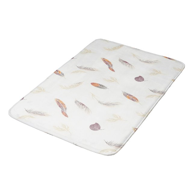 Trendy Feathers Luxury Boho Collection Bath Mat (Angled)