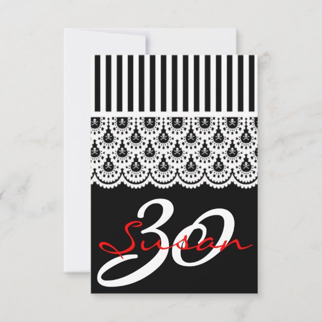 Trendy female 30th Birthday invitation (Front)