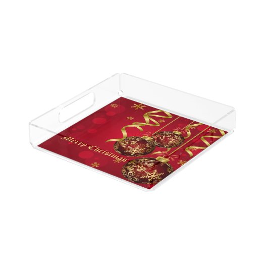 Trendy Festive Red & Golden Christmas Ornaments
