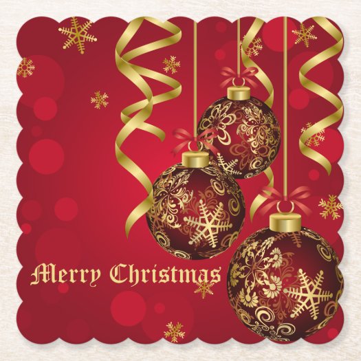 Trendy Festive Red & Golden Christmas Ornaments