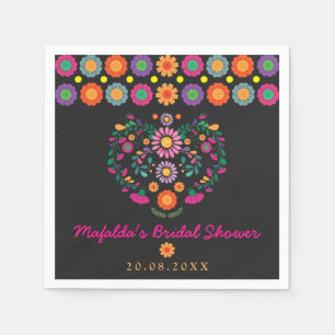 Trendy Fiesta Mexican Flower Pattern Wedding Party Napkins