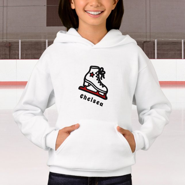 Trendy Figure Skating Girl Skates Personalized Red Hoodie (Creator Uploaded)
