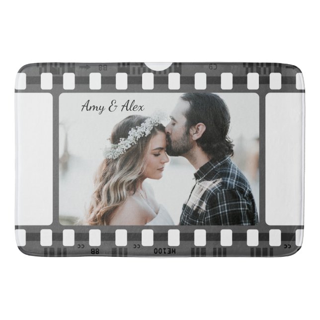 Trendy Film Reel Movie Personalized Picture Frame  Bath Mat (Front)