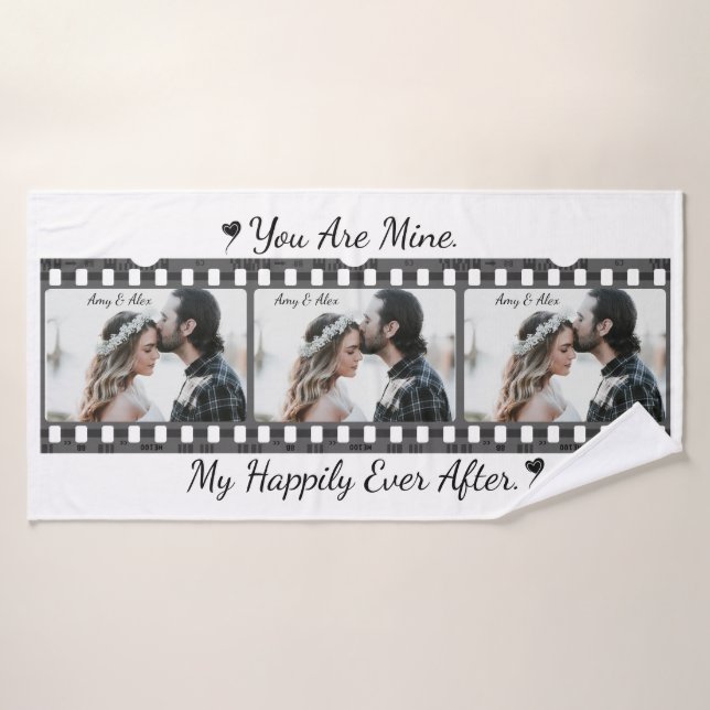 Trendy Film Reel Movie Personalized Picture Frame  Bath Towel (Bath Towel)