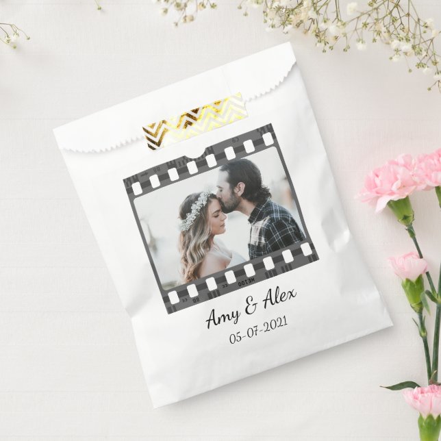 Trendy Film Reel Movie Personalized Picture Frame  Favor Bag (Sealed)