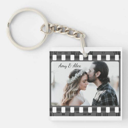 Trendy Film Reel Movie Personalized Picture Frame  Keychain