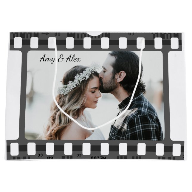 Trendy Film Reel Movie Personalized Picture Frame  Large Gift Bag (Front)
