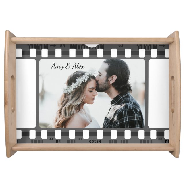 Trendy Film Reel Movie Personalized Picture Frame  Serving Tray (Front)