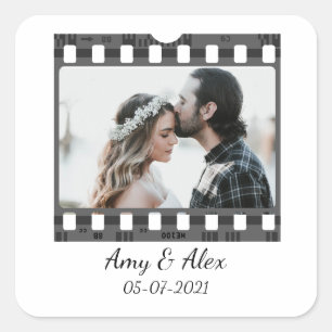 Trendy Film Reel Movie Personalized Picture Frame  Square Sticker