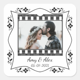 Trendy Film Reel Movie Personalized Picture Frame  Square Sticker