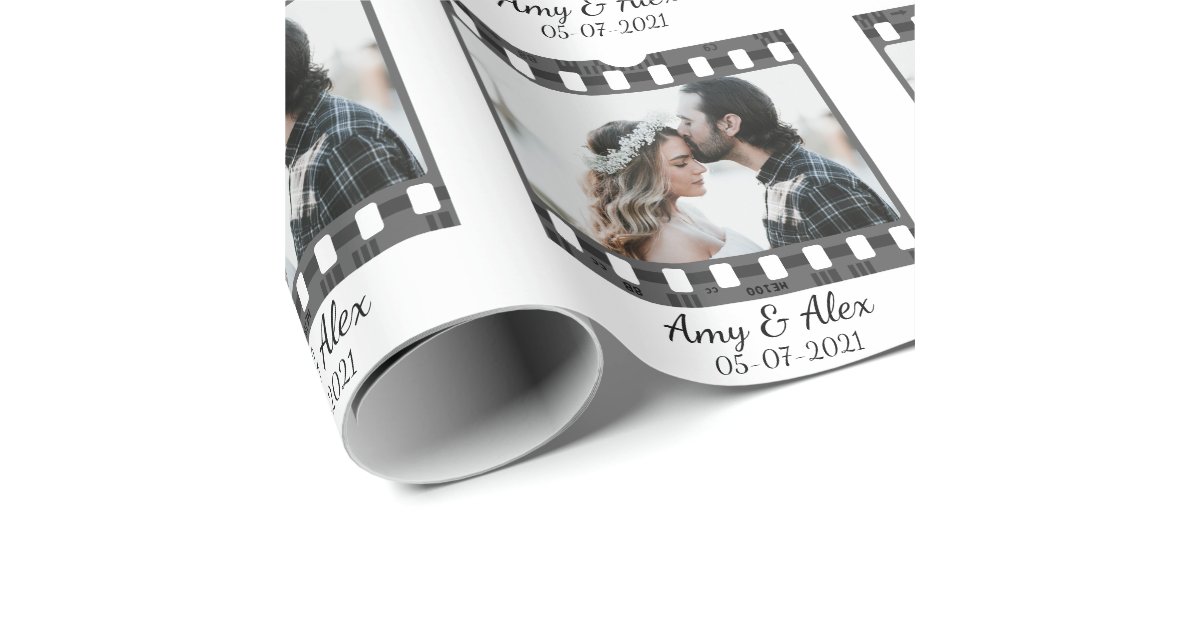 Trendy Film Reel Movie Personalized Picture Frame Wrapping Paper