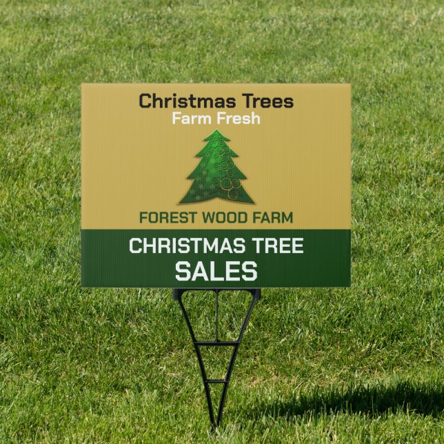 Trendy Fir Tree, Christmas Tree Sales Yard Sign (Insitu)