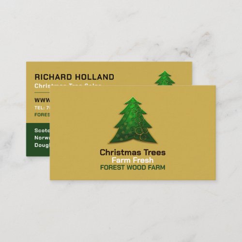 Trendy Fir Tree Design Christmas Tree Sales Business Card