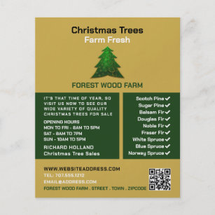 Trendy Fir Tree Design, Christmas Tree Sales Flyer