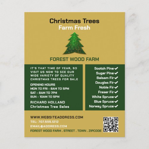 Trendy Fir Tree Design Christmas Tree Sales Flyer