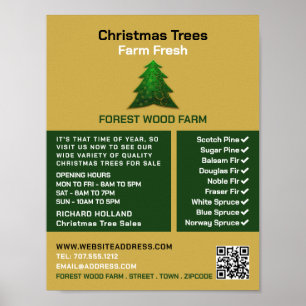 Trendy Fir Tree Design, Christmas Tree Sales Poster