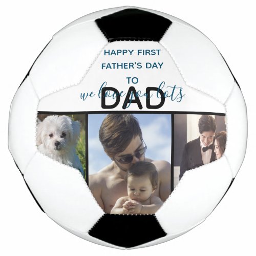 Trendy First Fathers Day Photo Soccer Ball
