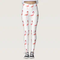 Trendy flamingo christmas fun Santa hat Leggings