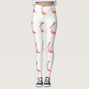 Women s Christmas Flamingo Leggings Zazzle