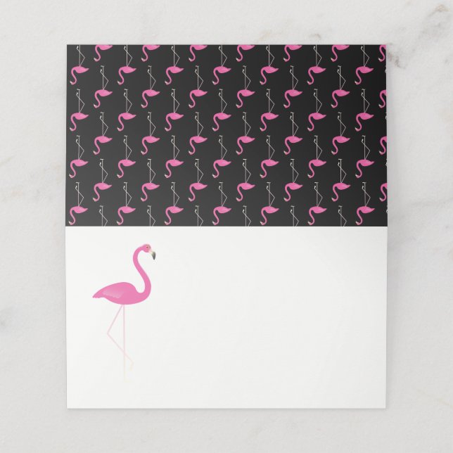 Trendy Flamingo Folded Place Cards (Outside Unfolded)