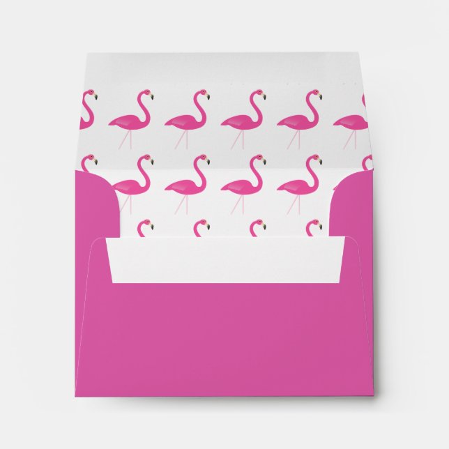 Trendy Flamingo Wedding RSVP Envelope - fuchsia (Back (Bottom))