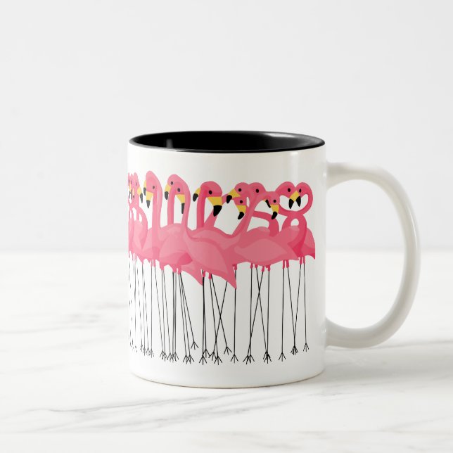 Trendy Flamingos Two-Tone Coffee Mug (Right)