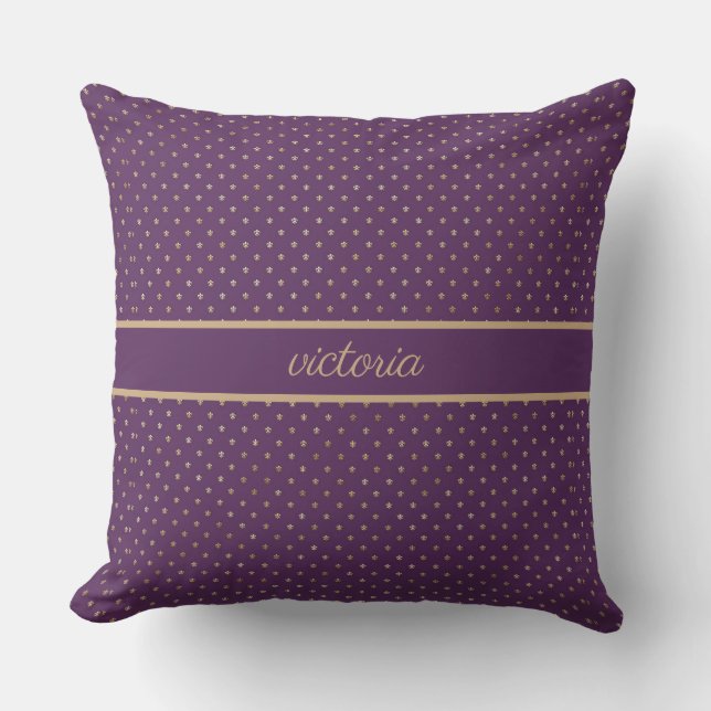 Trendy Fleur de Lis Pattern Throw Pillow (Front)