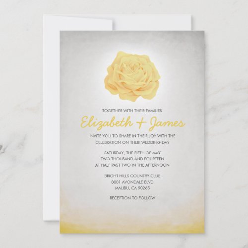 Trendy Floral Black and Gold Wedding Invitations