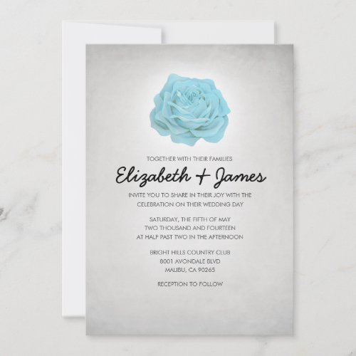 Trendy Floral Black and White Wedding Invitations