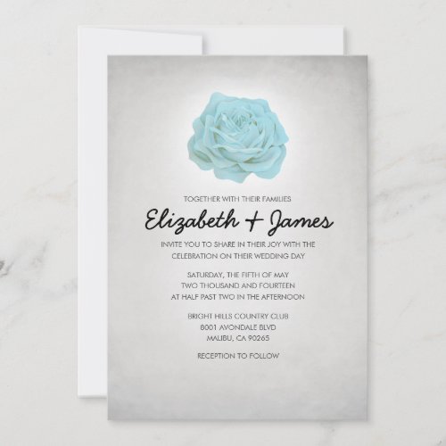 Trendy Floral Black Wedding Invitations