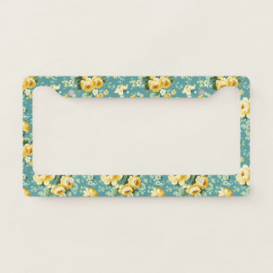 Trendy Floral Botanical Cute License Plate Frame